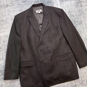 Joseph Abboud Blazer Jacket Men 2XL Brown Double Breasted Sport Coat Elbow Patch